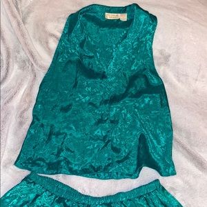 Vintage Victoria’s Secret Green Silk Sleep Set